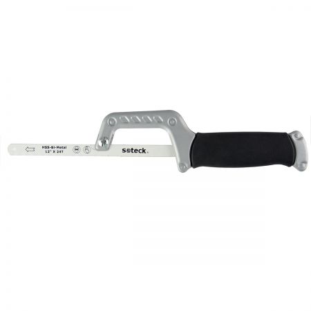 12inch (300mm) Junior Hacksaw with Rubber Grip Handle - Mini hacksaw frame with HSS bi metal blade